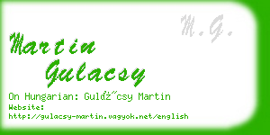 martin gulacsy business card